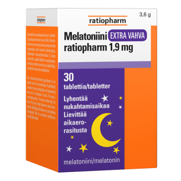 Melatoniini Extra Vahva ratiopharm 1,9 mg 30 tabl