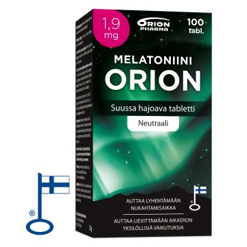 MELATONIINI ORION 1,9 MG SUUSSA HAJOAVA 100 TABL