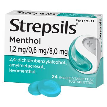 STREPSILS MENTHOL 1,2/0,6/8 mg imeskelytabl 24 fol