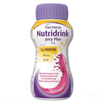 Nutridrink Jucy Plus viileä vadelma 4X200 ml