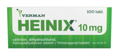 HEINIX 10 mg tabl, kalvopääll 100 fol