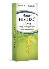 HISTEC 10 mg tabl, kalvopääll 30 fol