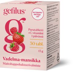 Gefilus Vadelma-mansikka purutabletti 30 kpl